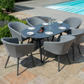 Maze - Outdoor Fabric Ambition 6 Seat Oval Dining Set - Flanelle - Blythe Living