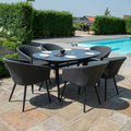 Maze - Outdoor Fabric Ambition 6 Seat Oval Dining Set - Charcoal - Blythe Living