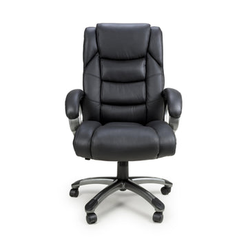 Regent Executive Leather Faced Black Office Chair - Blythe Living