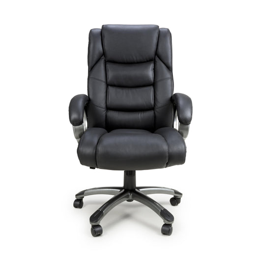 Regent Executive Leather Faced Black Office Chair - Blythe Living