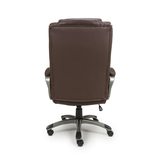 Regent Executive Leather Faced Brown Office Chair