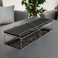 Maze - Outdoor Fabric Pulse Rectangular Corner Dining Set with Fire Pit Table - Charcoal - Blythe Living
