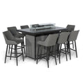 Maze - Outdoor Fabric Regal 8 Seat Rectangular Bar Set with Fire Pit Table - Flanelle - Blythe Living