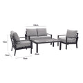 Maze - Vancouver 2 Seat Aluminium Sofa Set with Rectangular Coffee Table - Dove Grey - Blythe Living