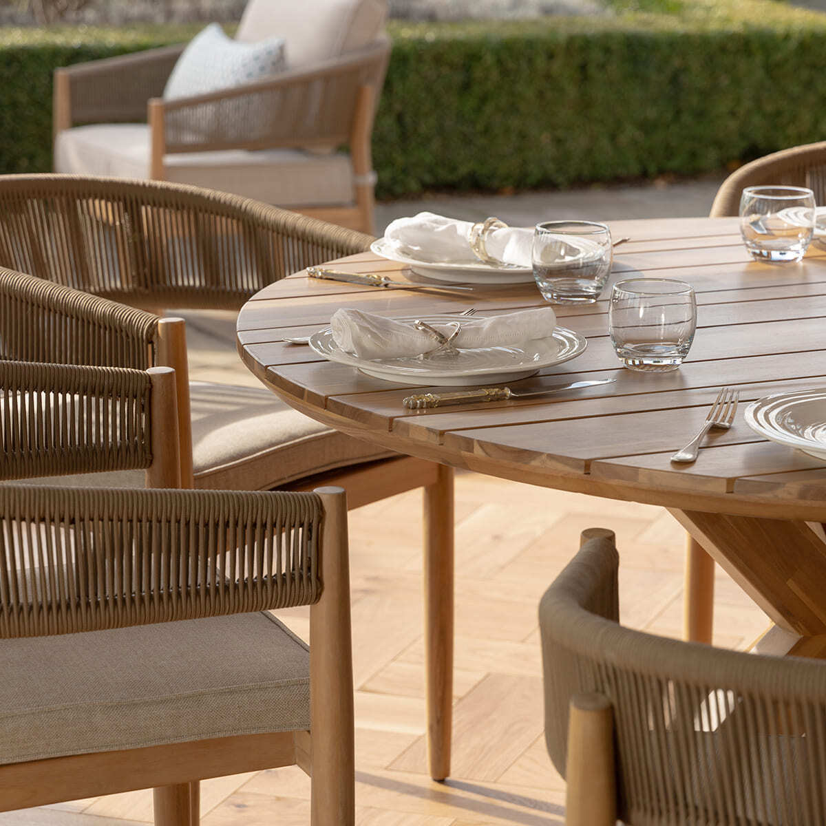 Maze - Porto Rope Weave 6 Seat Round Dining Set - Blythe Living