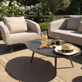 Maze - Outdoor Fabric Ambition 3 Seat Sofa Set with Oval Coffee Table - Oatmeal - Blythe Living