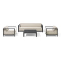 Maze - Outdoor Fabric Ibiza 3 Seat Sofa Set with Square Coffee Table - Oatmeal - Blythe Living