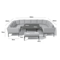 Maze - Outdoor Fabric Pulse U Shape Corner Dining Set with Rising Table - Oatmeal - Blythe Living