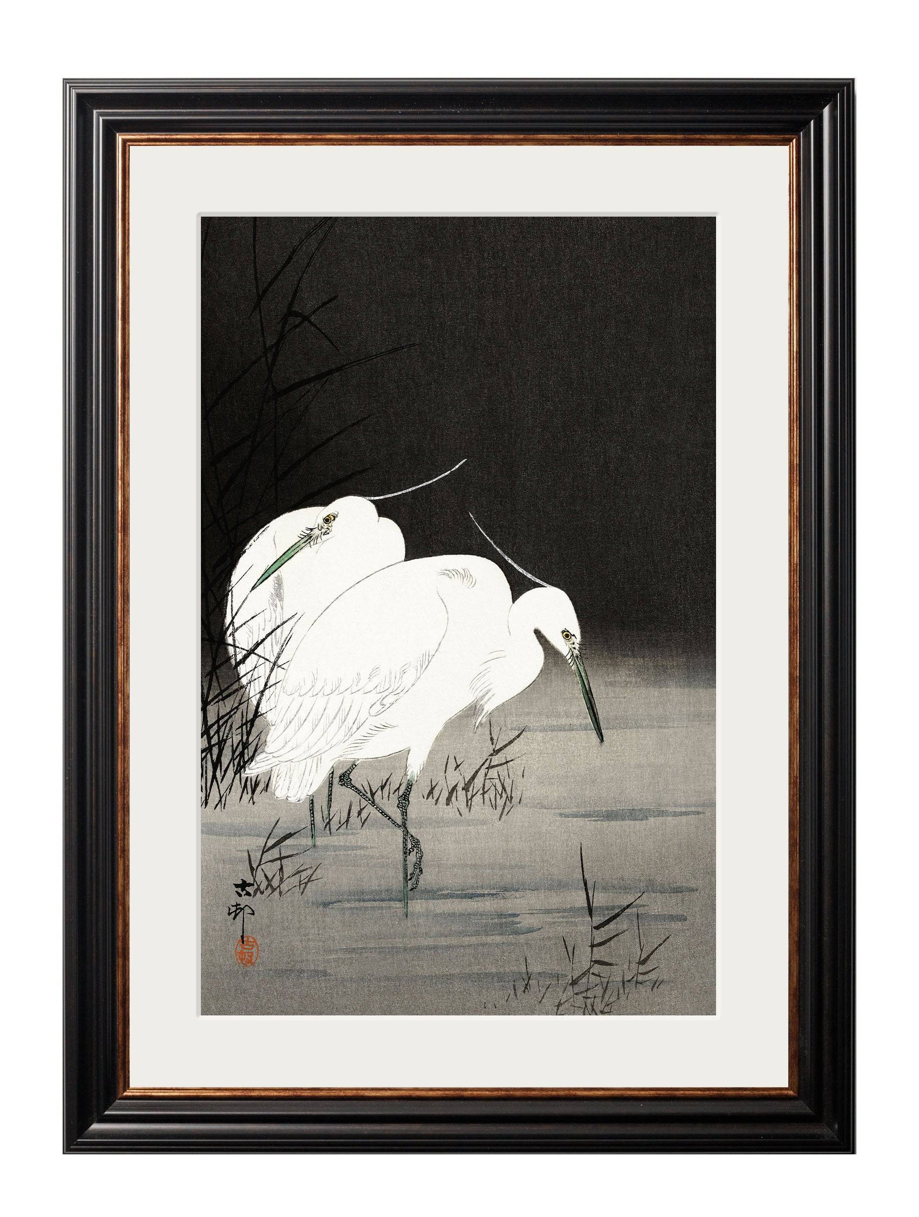 c.1910 Two Egrets in Reeds - Ohara Koson - Blythe Living