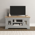 BORDEAUX SMALL TV STAND - PEBBLE GREY/OAK - Blythe Living