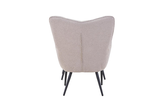Paris Boucle Light Brown Armchair & Footstool