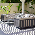 Maze - Outdoor Fabric Ibiza U Shape Sofa Set with Square Coffee Table - Oatmeal - Blythe Living