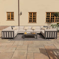 Maze - Outdoor Fabric Ibiza U Shape Sofa Set with Square Coffee Table - Oatmeal - Blythe Living