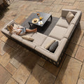 Maze - Outdoor Fabric Ibiza Medium Corner Sofa Set with Square Coffee Table - Oatmeal - Blythe Living