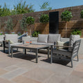 Maze - Vancouver 2 Seat Aluminium Sofa Set with Rectangular Coffee Table - Dove Grey - Blythe Living
