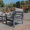 Maze - Vancouver 2 Seat Aluminium Sofa Set with Rectangular Coffee Table - Dove Grey - Blythe Living