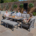 Maze - Vancouver 3 Seat Aluminium Sofa Set with Rising Table & 2 Stools - Dove Grey - Blythe Living