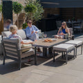 Maze - Vancouver 3 Seat Aluminium Sofa Set with Rising Table & 2 Stools - Dove Grey - Blythe Living
