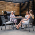 Maze - Vancouver 4 Seat Aluminium Square Dining Set - Dove Grey - Blythe Living
