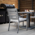 Maze - Vancouver 4 Seat Aluminium Square Dining Set - Dove Grey - Blythe Living