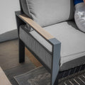 Maze - Vancouver Large Aluminium Corner Sofa Set with Rectangular Coffee Table - Dove Grey - Blythe Living