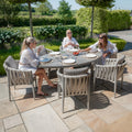 Maze - Milan Rope Weave 6 Seat Oval Dining Set with Lazy Susan - Cool Linen - Blythe Living
