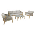 Maze - Martinique Rope Weave 3 Seat Sofa Set with 2 Lounge Armchairs & 2 Round Coffee Tables - Blythe Living