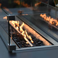 Maze - Outdoor Fabric Pulse Rectangular Corner Dining Set with Fire Pit Table - Flanelle - Blythe Living
