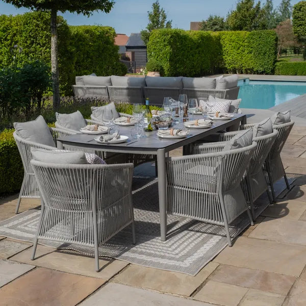 Maze - Maldives Rope Weave 8 Seat Rectangular Dining Set - Blythe Living