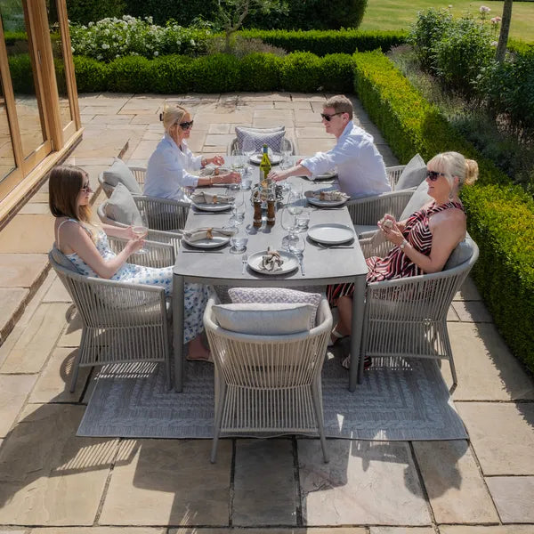 Maze - Maldives Rope Weave 8 Seat Rectangular Dining Set - Blythe Living