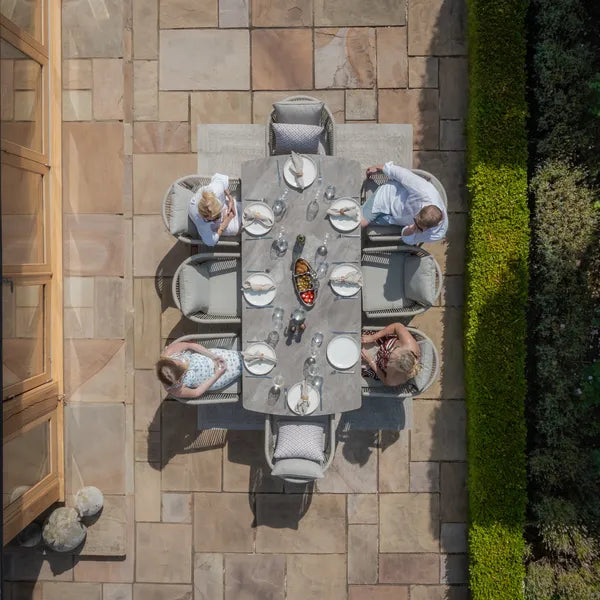 Maze - Maldives Rope Weave 8 Seat Rectangular Dining Set - Blythe Living