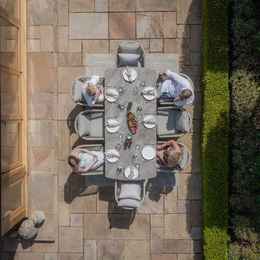 Maze - Maldives Rope Weave 8 Seat Rectangular Dining Set - Blythe Living