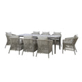 Maze - Maldives Rope Weave 8 Seat Rectangular Dining Set - Blythe Living
