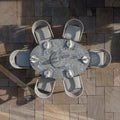 Maze - Florence Rope Weave 6 Seat Oval Dining Set with Lazy Susan - Blythe Living