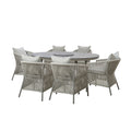 Maze - Maldives Rope Weave 6 Seat Oval Dining Set
with Lazy Susan - Blythe Living