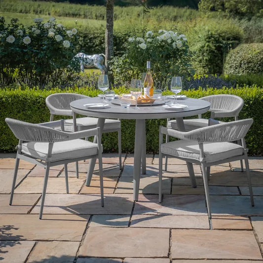 Maze - Florence Rope Weave 4 Seat Round Dining Set with Lazy Susan - Blythe Living