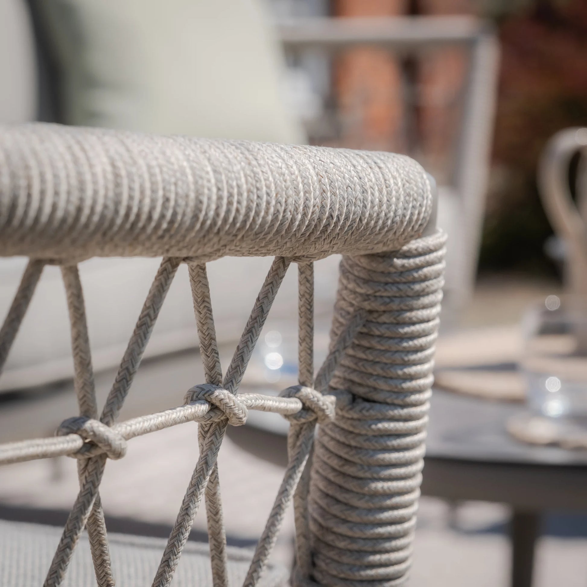 Maze - Monaco Rope Weave 3 Seat Sofa Set with Pair of Round Coffee Tables - Cool Linen - Blythe Living