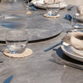 Maze - Monaco Rope Weave 6 Seat Oval Dining Set with Lazy Susan - Cool Linen - Blythe Living