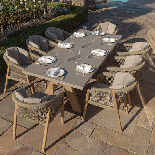 Maze - Martinique Rope Weave 8 Seat Rectangular Dining Set - Blythe Living