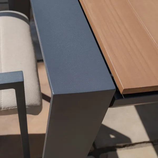 Maze - Jakarta Teak Extending 6 - 10 Seat Rectangular Dining Table
with 10 Ibiza Oatmeal Dining Chairs - Blythe Living