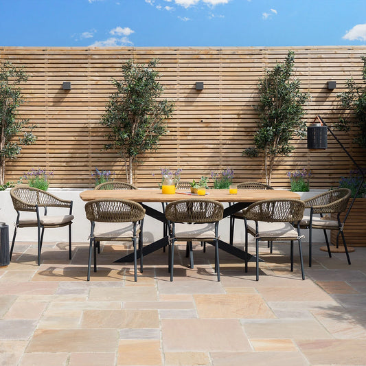 Maze - Bali Rope Weave 8 Seat Oval Dining Set - Blythe Living
