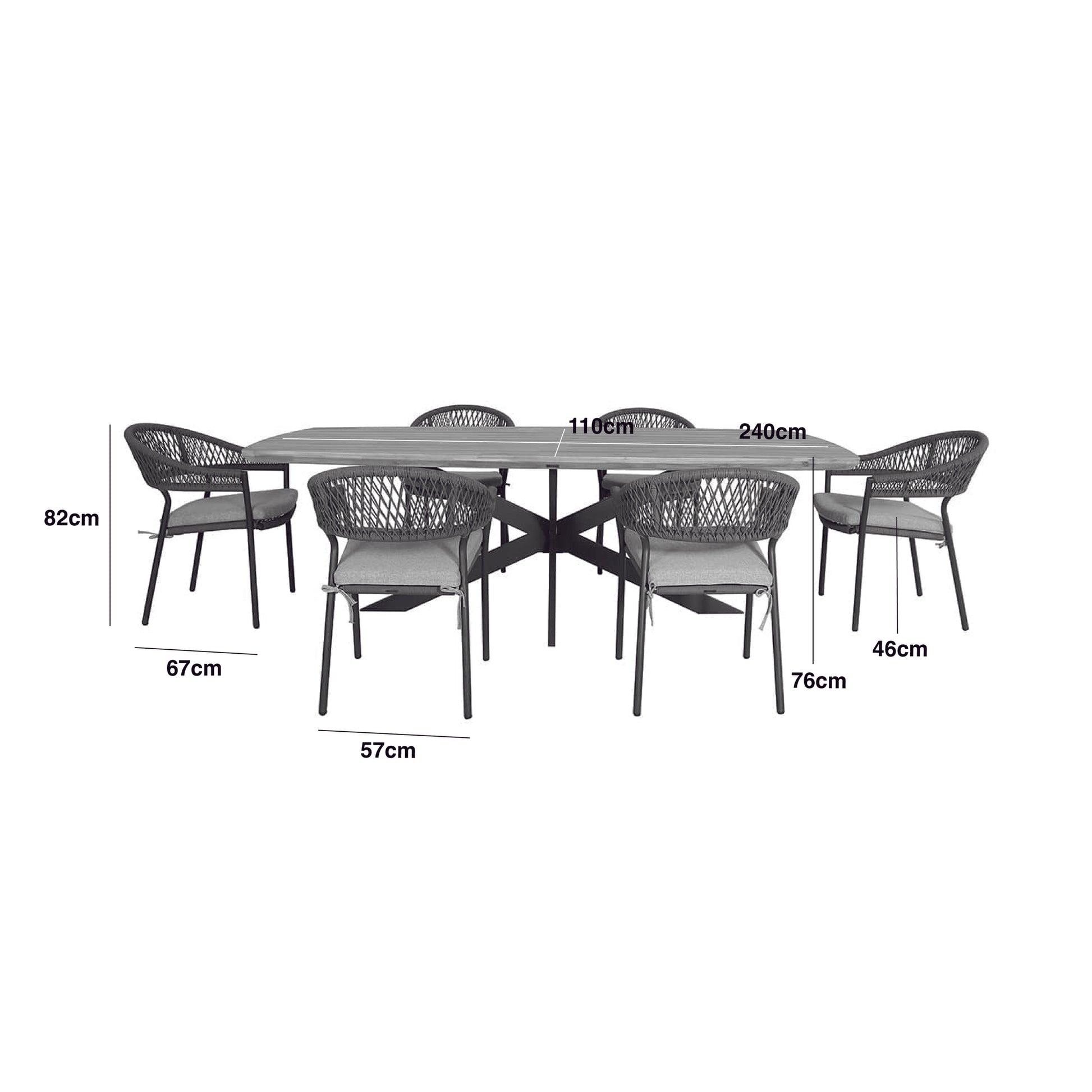 Maze - Bali Rope Weave 8 Seat Oval Dining Set - Blythe Living