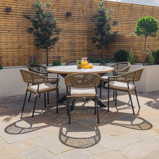 Maze - Bali Rope Weave 6 Seat Round Dining Set - Blythe Living