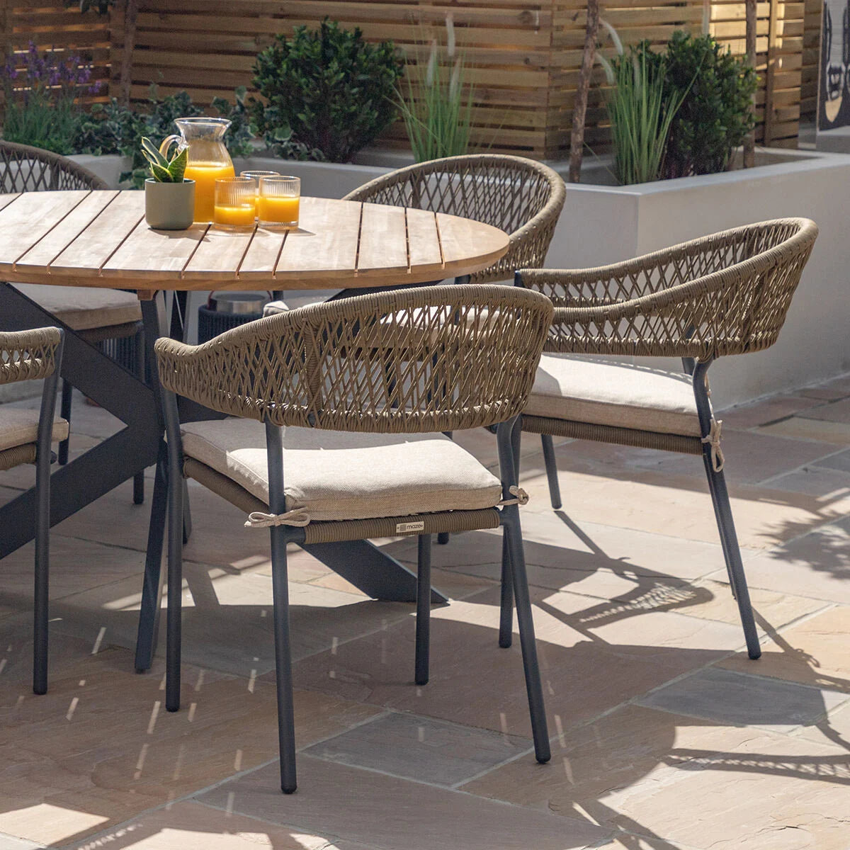 Maze - Bali Rope Weave 6 Seat Round Dining Set - Blythe Living