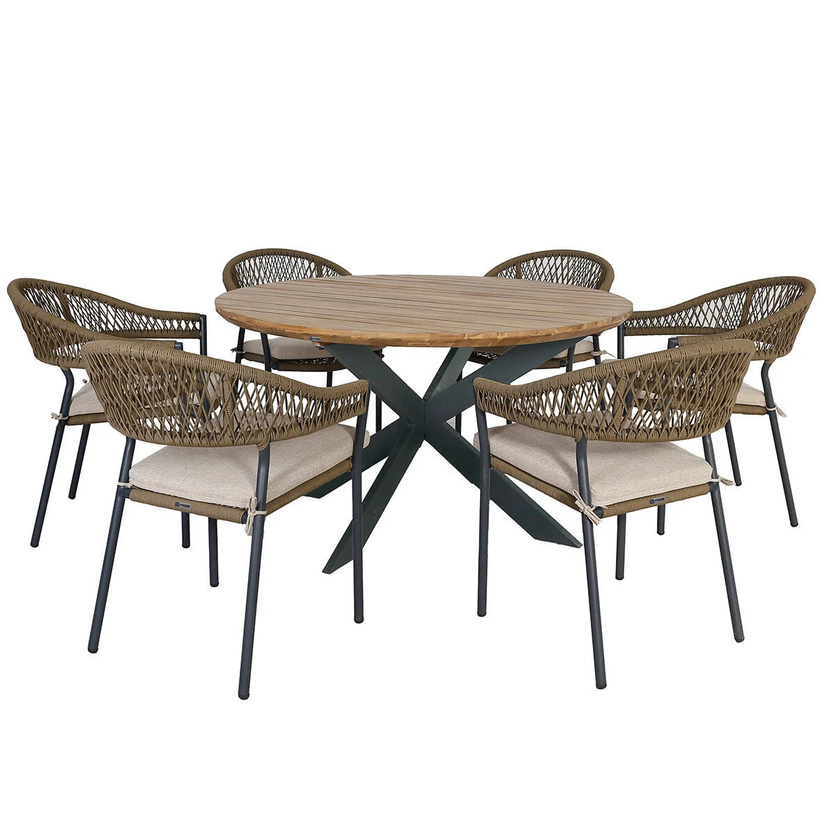 Maze - Bali Rope Weave 6 Seat Round Dining Set - Blythe Living