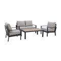 Maze - Vancouver 2 Seat Aluminium Sofa Set with Rectangular Coffee Table - Dove Grey - Blythe Living