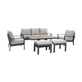 Maze - Vancouver 3 Seat Aluminium Sofa Set with Rising Table & 2 Stools - Dove Grey - Blythe Living