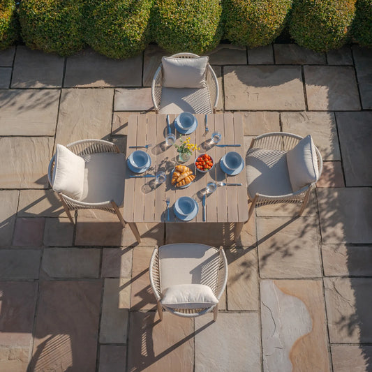 Maze - Havana Rope Weave 4 Seat Square Dining Set - Blythe Living