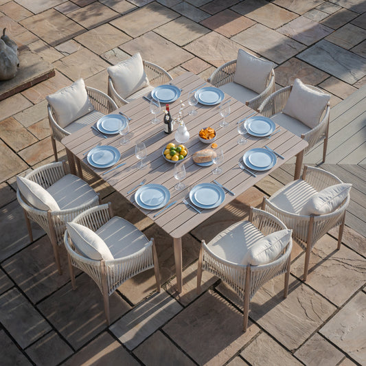 Maze - Havana Rope Weave 8 Seat Square Dining Set - Blythe Living
