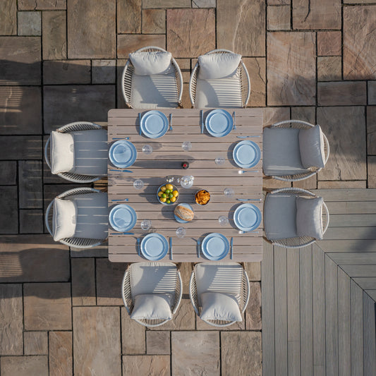 Maze - Havana Rope Weave 8 Seat Square Dining Set - Blythe Living